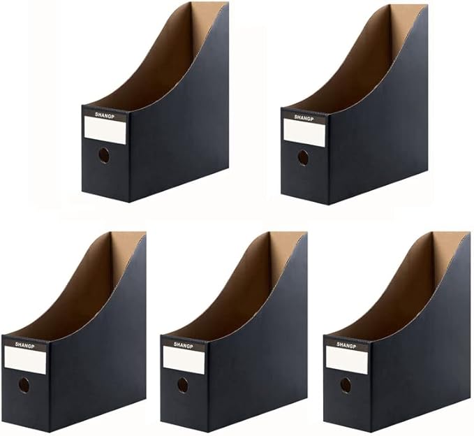 Foldable Desk File Holder Organizer Sturdy Cardboard Magazine Storage Box by Fiyerna