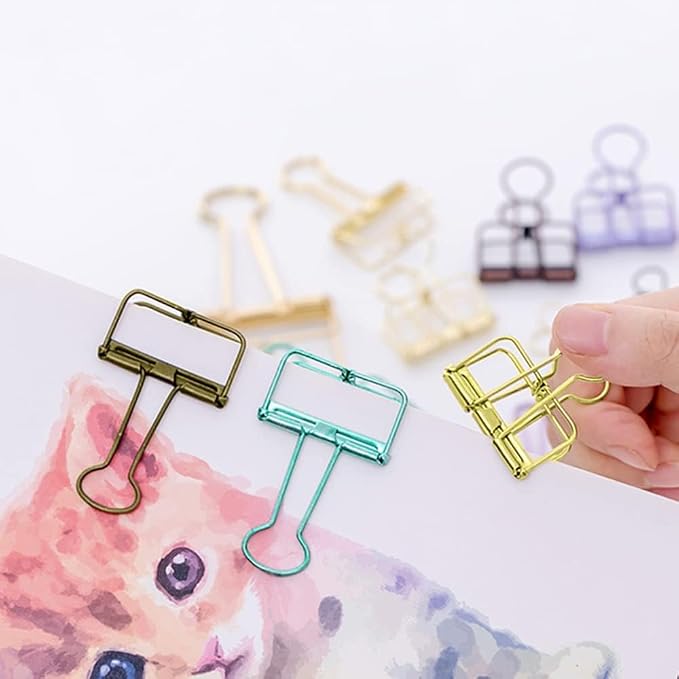 Small Binder Clips, 36 Pack, 3/4 Inch, Standard 19mm, Hollow Out Gold, Capacity - Image 4