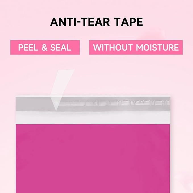 Pink Poly Mailers 12x15.5 Inch, 100 Pack | Self-seal shipping bags - Image 4