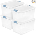 Sterilite 4-Pack 64 Quart Latching Box, Dorm Room, and Closet Organization by Sterilite