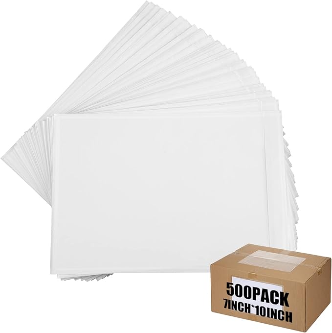 Geetery 500 Pcs 7"x10" Packing List Envelopes Clear Self-Adhesive Shipping by Geetery