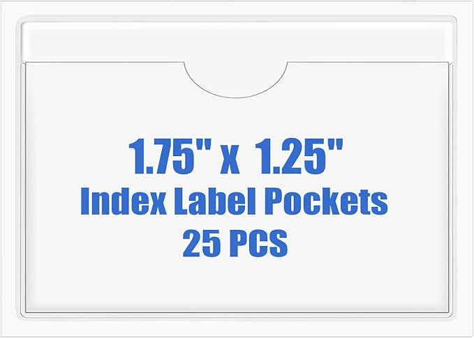 Origin-Joy 25 PCS Self-Adhesive Index Label Pockets by Origin-Joy