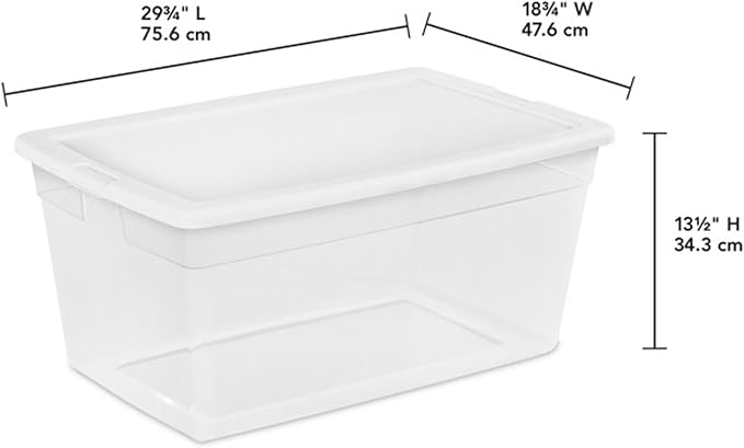 Sterilite 12-Pack 90 Quart Storage Box, Stackable Clear Plastic Bins - Image 3