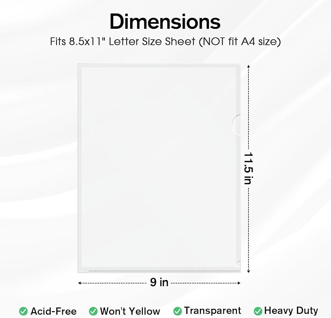 KTRIO Clear Document Folders Project Pockets - Image 6