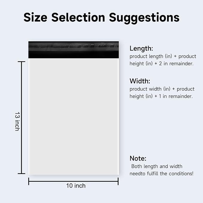 White Poly Mailers 10x13 Inch, 50 Pack | Self-seal shipping bags - Image 2
