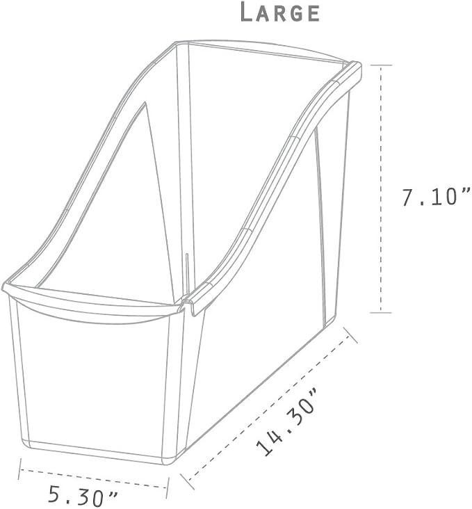 Storex Large Book Bin, 14.3 x 5.3 x 7 Inches, Case of 6 - Image 8