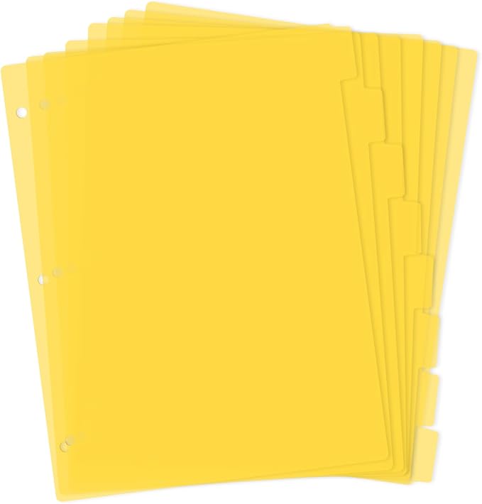 3 Ring Yellow Binder Dividers by KALIONE