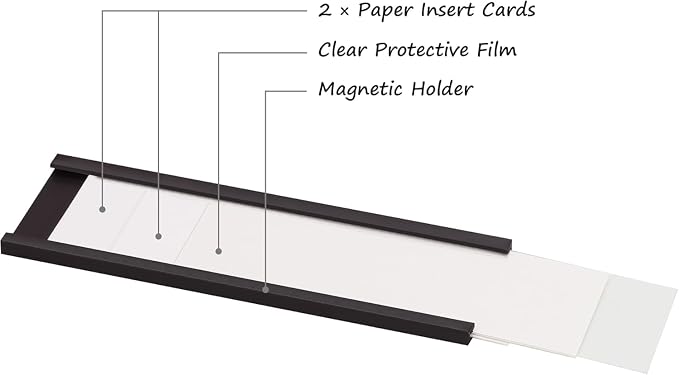 Realth C Channel Magnetic Label Holders 50 Pack 2'' x 5'' | Paper Inserts and - Image 6