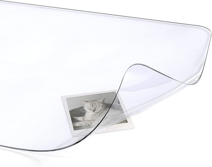 Oterri Clear Writing Desk Pad, 16’’x24” Heat Resistant Waterproof PVC Round - Image 2