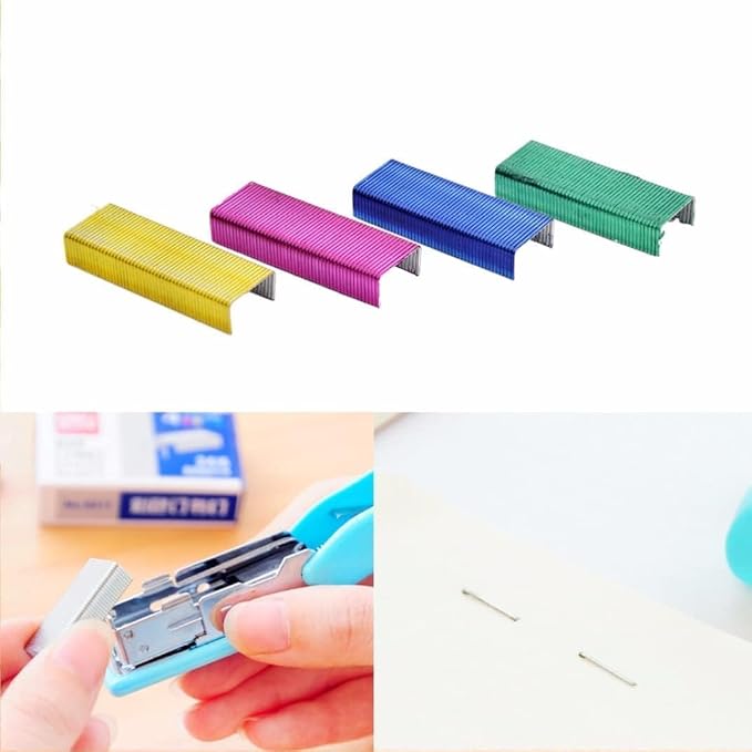 800Pcs Mini Color Staples DIY Shop Stapler Refills Standard Book Staples Color - Image 6