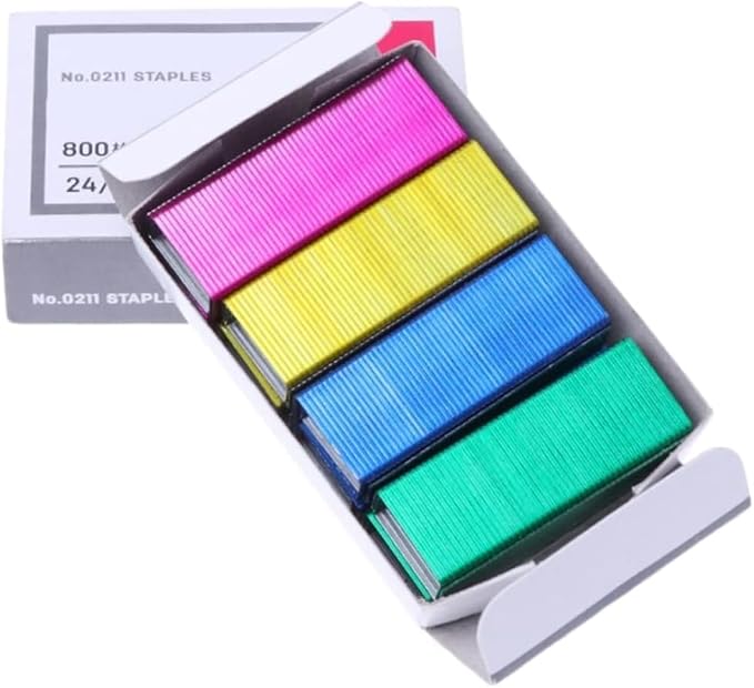 800Pcs Mini Color Staples DIY Shop Stapler Refills Standard Book Staples Color - Image 7