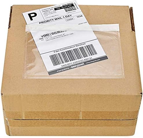6" x 9" Clear Adhesive Top Loading Packing List Pouches Shipping Label Envelopes - Image 3