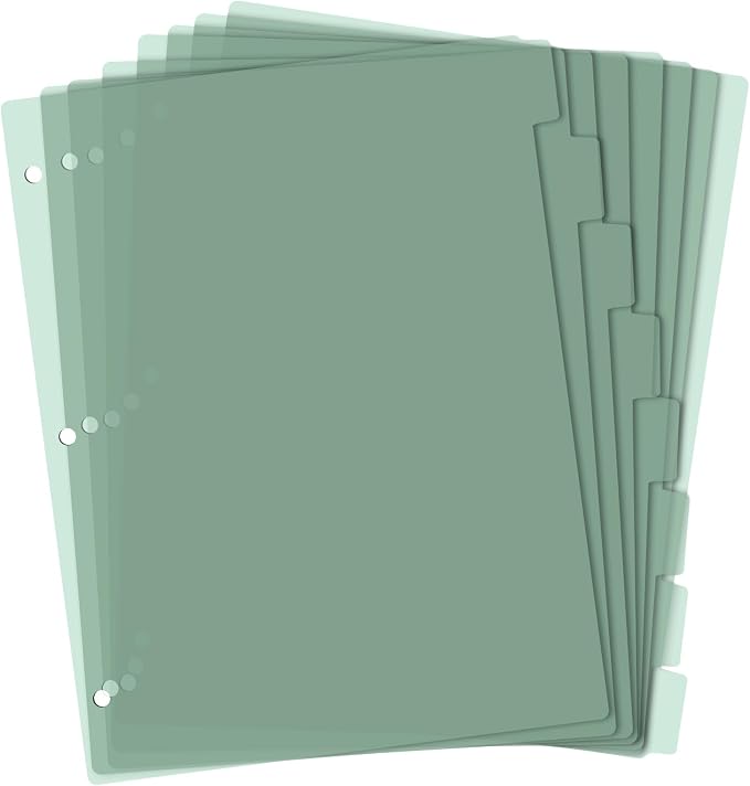 3 Ring Dark Green Binder Dividers by KALIONE