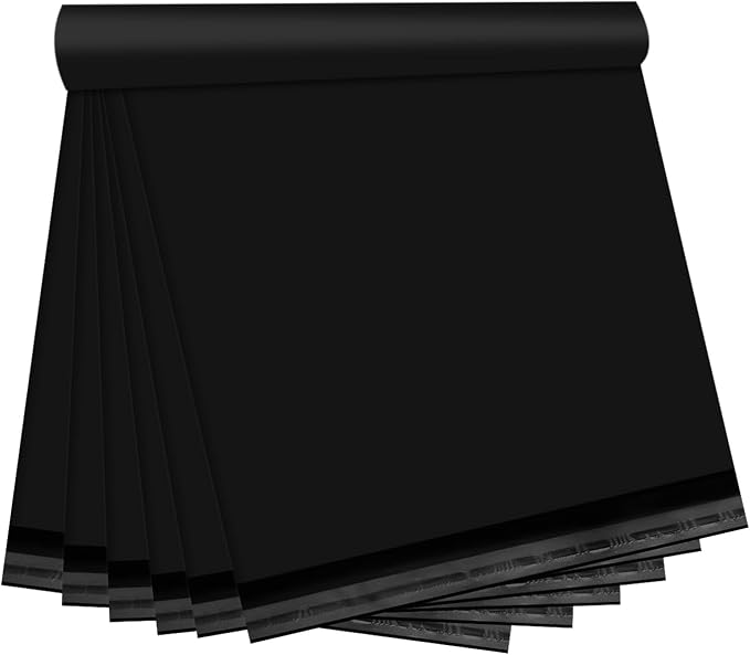 Black Poly Mailers 14.5x19 Inch, 50 Pack | Self-seal shipping bags by Unknown