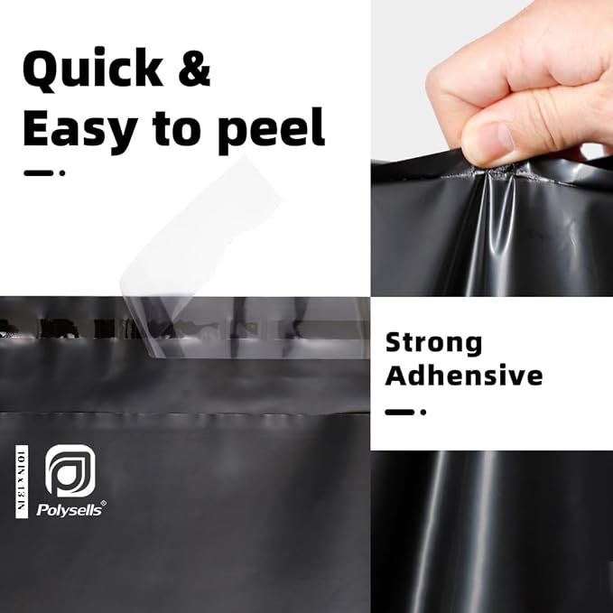 POLYSELLS 1000 pcs 10x13 Inches Black Poly Mailers Shipping Envelopes, Strong - Image 3