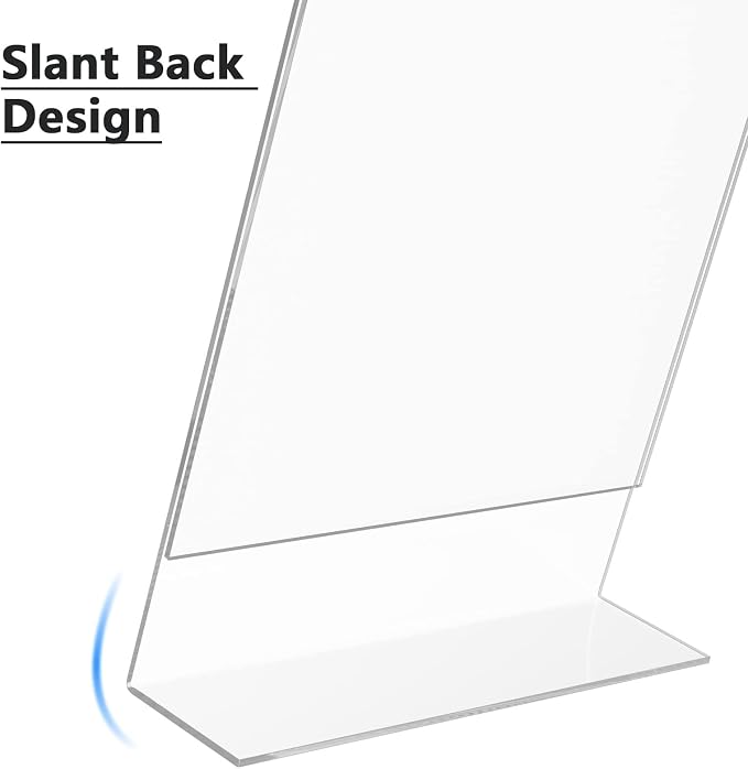 MaxGear Acrylic Sign Holder, 8.5 x 11 Slant Back Display Stand, 24 Pack | Clear - Image 5