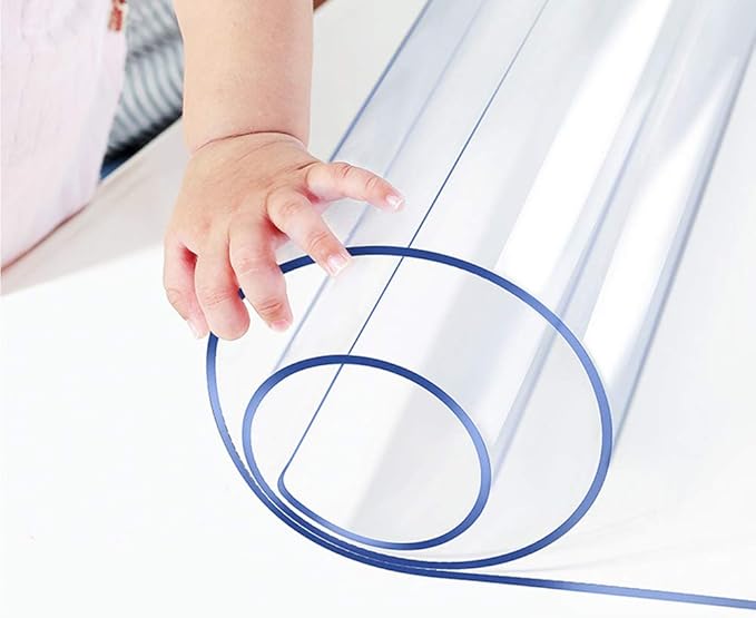 Wadrac Multisize Plastic Clear Table Cover Protector-1.5mm Thick 40x74 inch by Wadrac