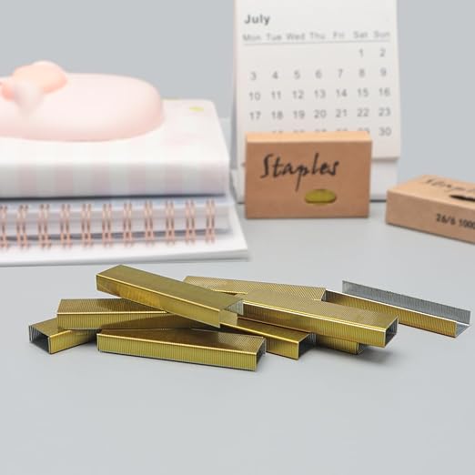 MEI YI TIAN Yellow Gold Staples 26/6 Standard Staples Refill 1000/Box 2 - Image 6