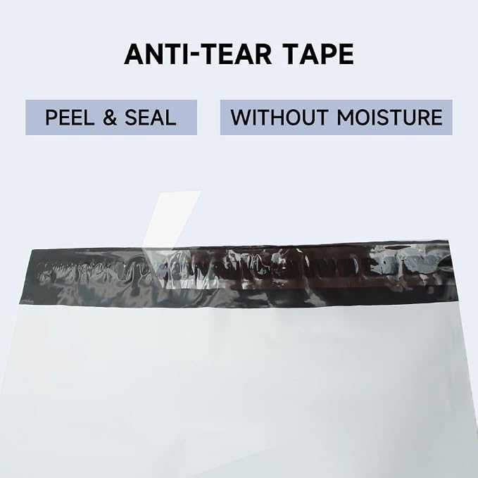White Poly Mailers 10x13 Inch, 500 Pack | Self-seal shipping bags - Image 3