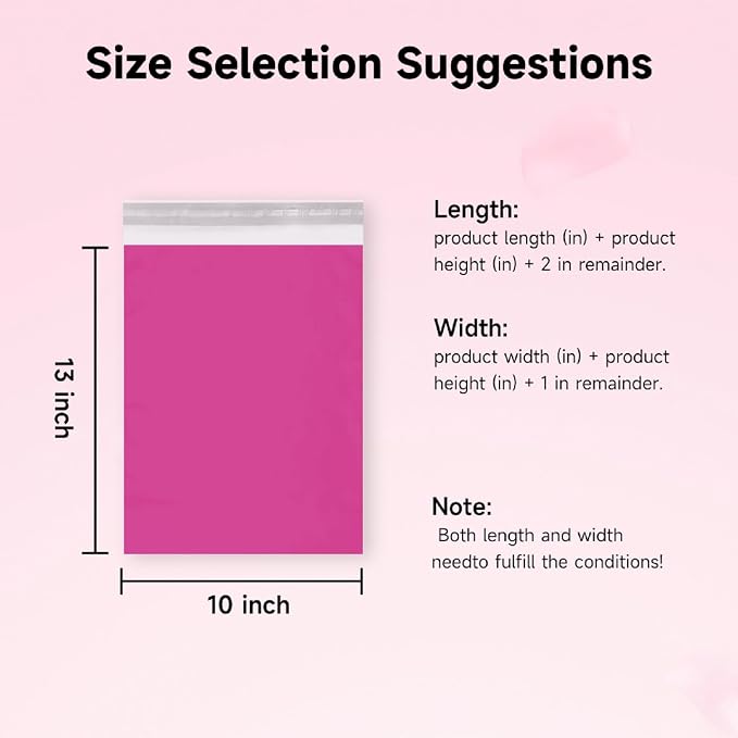 Pink Poly Mailers 10x13 Inch, 1000 Pack | Self-seal shipping bags - Image 3