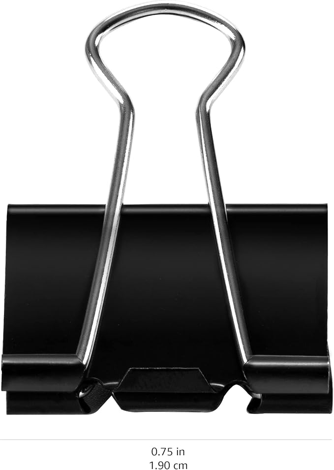 Amazon Basics Sturdy Binder Clips, Office Supplies, Small 0.75 in, Document - Image 5