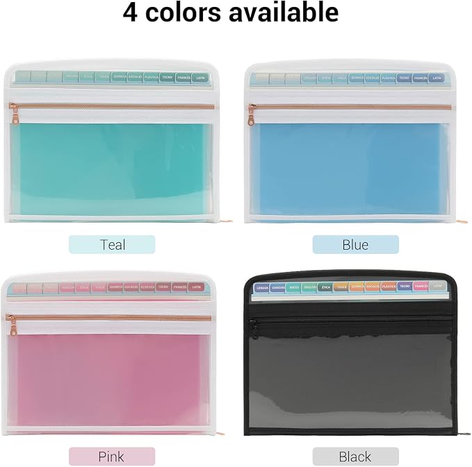 Mukawa 13 Pocket Zippered Expanding File Folder, Accordion File Organizer - Image 8