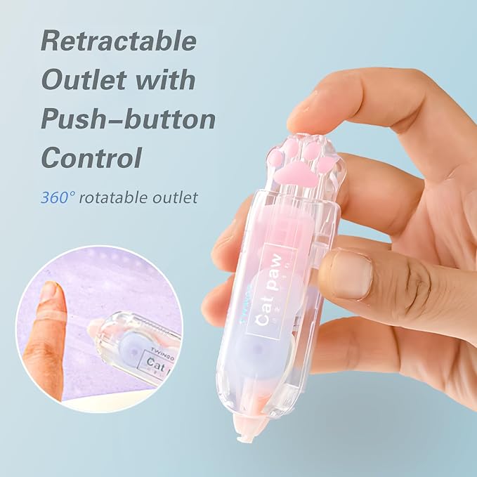 Correction Tape, Mini Retractable Correction Tape Pen, - Image 3