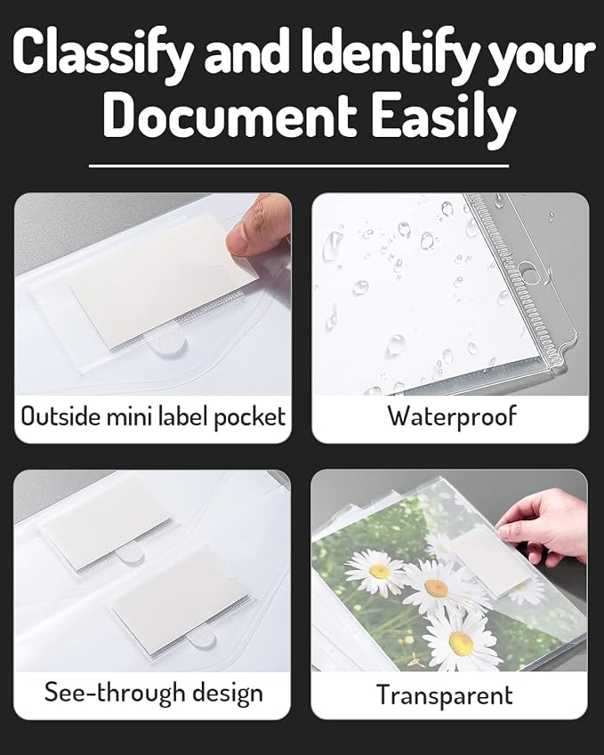 Forvencer Binder Pocket, 48 Pack Super Heavyweight Poly Binder Plastic Pocket - Image 7