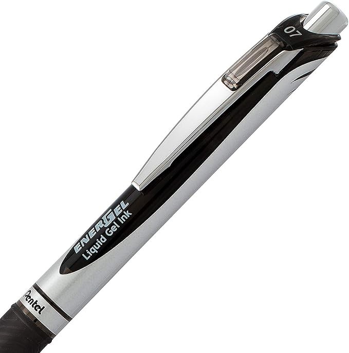 Pentel Energel 0.7 mm Rtx Retractable, 6 Black & 6 Blue Ink Pens Metal Tip - Image 4