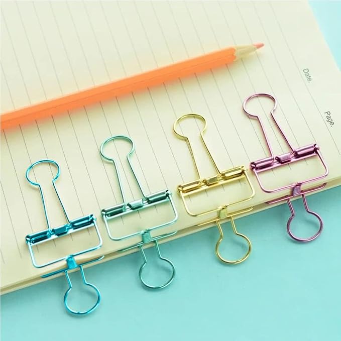 Small Binder Clips, 36 Pack, 3/4 Inch, Standard 19mm, Hollow Out Blue, Paper - Image 6