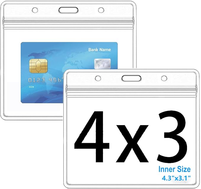 20Packs Extra Thick Horizontal ID Card Name Tag Badge Holder by Leader+Jin