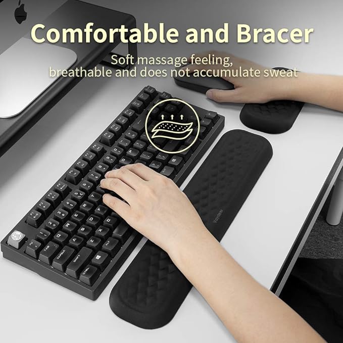 Vaydeer Wrist Rest for Keyboard and Mouse, Computer Ergonomic Wrist Support Pad - Image 3