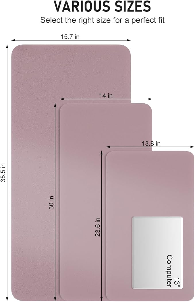 Desk Pad, 23.6" x 13.8" PU Leather Non-Slip Desk Mat Large Mouse Pad - Image 6
