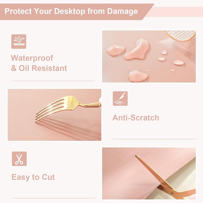 OstepDecor Pink Table Protector 16 x 48 Inch, 1.5mm Thick Plastic Table Cover - Image 5