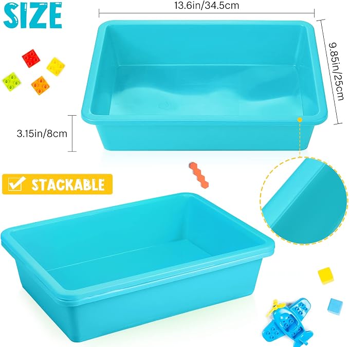 Kigley 16 Pcs Flat Storage Tray Organizer Bin Letter Size Paper Trays - Image 3