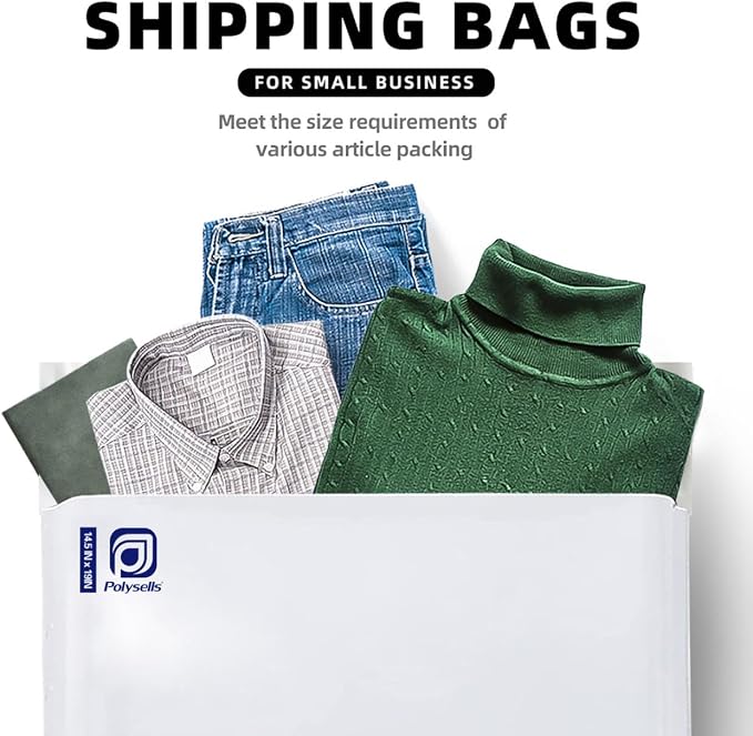 POLYSELLS 400 pcs 14.5x19 Inches White x Silver Poly Mailers Shipping Envelopes - Image 6