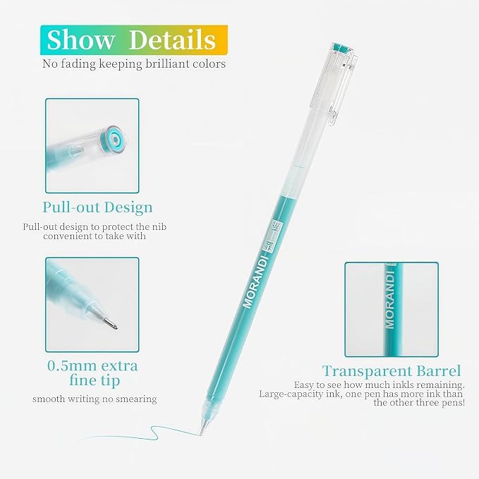 168 Colored Gel Pens Set, 0.6mm Fine Point - Image 6