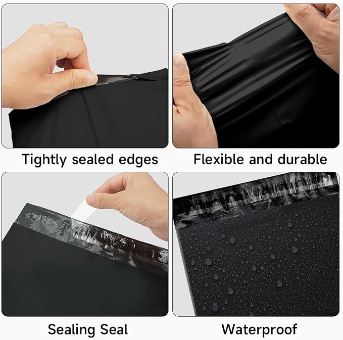 Poly Mailers 14.5x19-10 Pcs Bulk Shipping Bags Shipping Envelopes Black - Image 3