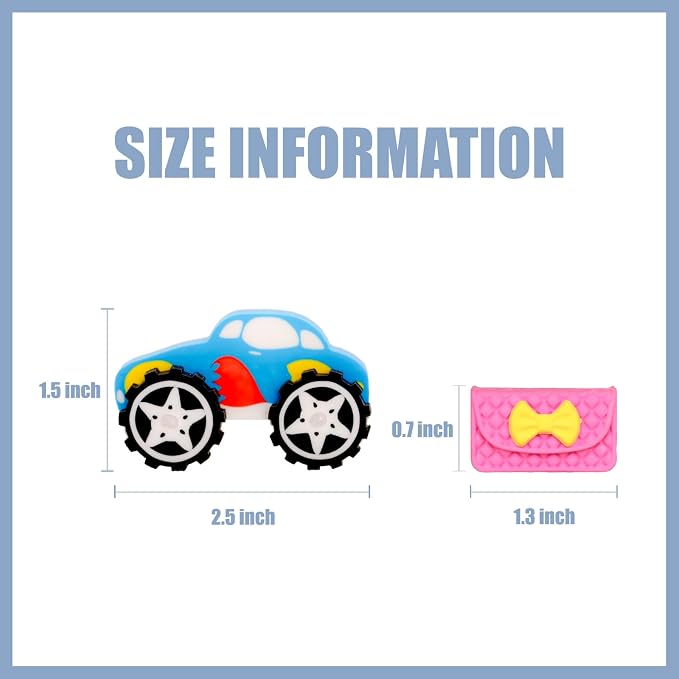 110pcs 3D Cute Kids Erasers, Random Desktop Pet Toys Gifts, Classroom Rewards - Image 2
