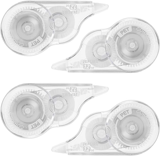 4 Pcs Correction Tape, 39.4 Ft White Wrong Out Tear-Resistant Bulk, Instant by JEFURE