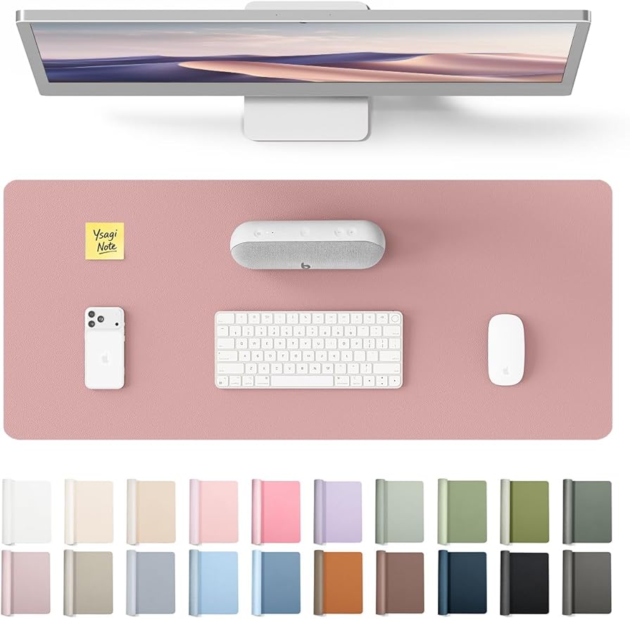YSAGi Leather Desk Protector, Office Mat, Large Mouse Mat, Non-Slip PU Leather by YSAGi