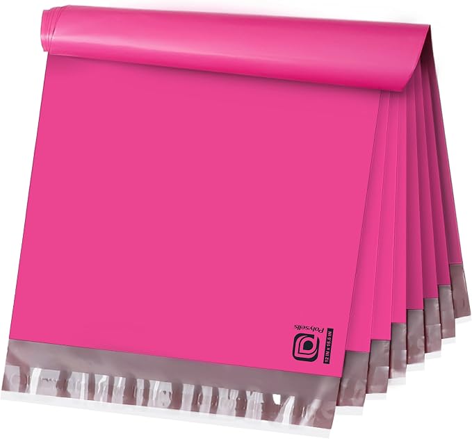 POLYSELLS 200 pcs 12x15.5 Inches Pink Poly Mailers Shipping Envelopes, Strong by POLYSELLS