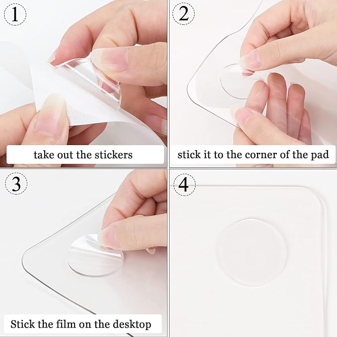 Oterri Clear Writing Desk Pad, 14’’x30” Heat Resistant Waterproof PVC Round - Image 2