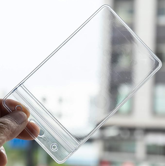 Vertical ID Badge Holders Sealable Waterproof Clear Plastic Holder, Fits - Image 7