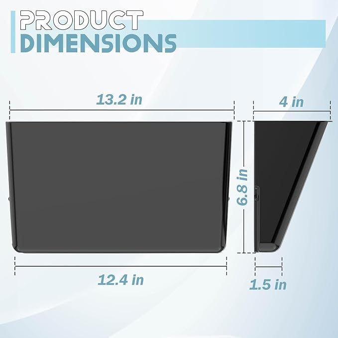 MINDEPOT 8 Pockets Acrylic Wall File Organizer, Plastic Hanging Wall File Holder - Image 2