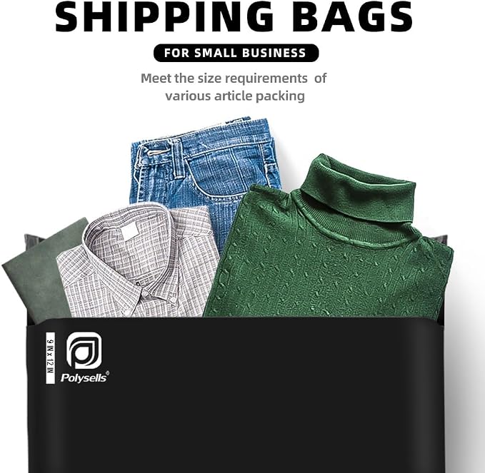 POLYSELLS 200 pcs 9x12 Inches Black Poly Mailers Shipping Envelopes, Strong - Image 6