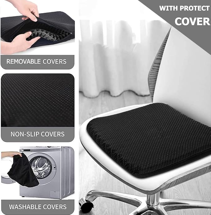 Extra Large Gel Seat Cushion for Long Sitting Pressure Pain Relief | 17x17inch - Image 6