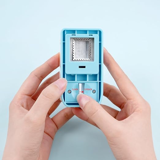 BAOFALI 2Pcs/Set 1X0.8inch Rectangular Postage Stamp Punch, Scalloped Rectangle - Image 4