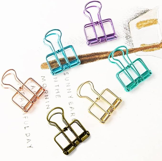 Small Binder Clips, 36 Pack, 3/4 Inch, Standard 19mm, Hollow Out Blue, Paper - Image 4