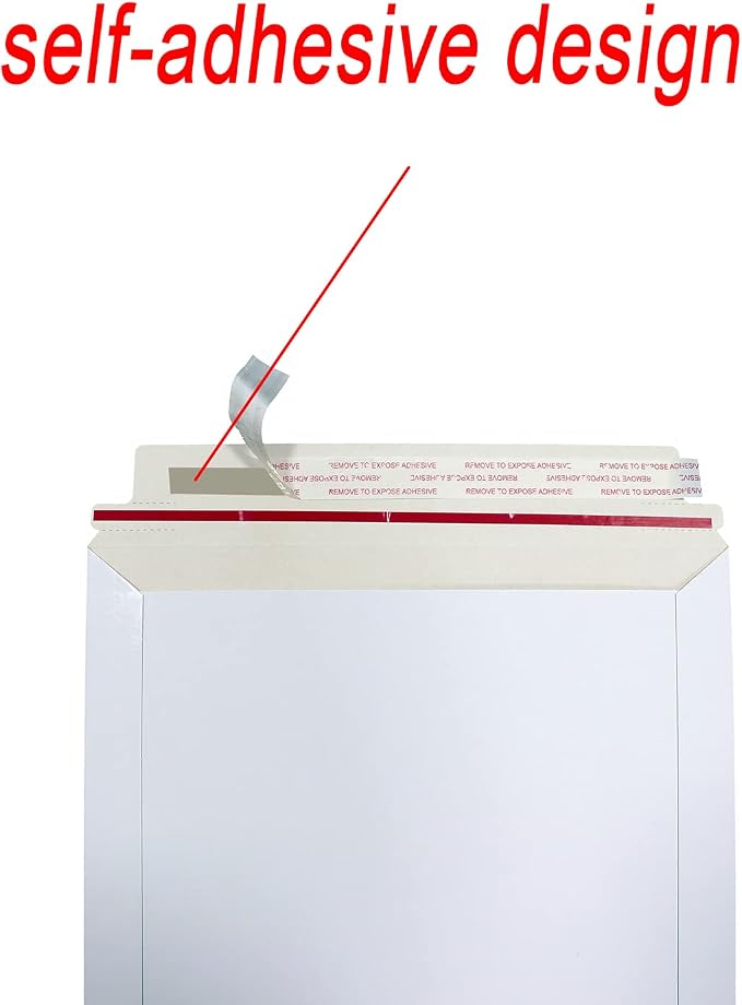 Bonfasvo Rigid Mailers 30 Pack 6.25 x 8.25 inches White Self Seal Stay Flat - Image 4